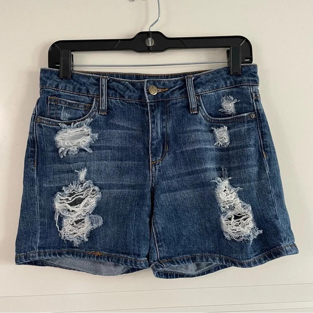 Joes jean high waisted rise distressed denim jean shorts 11459